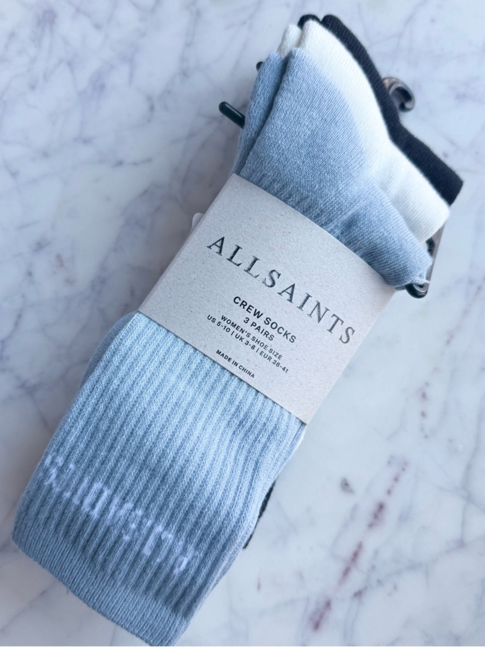 All Saints Cotton Blend Crew Socks 3 Pairs Pack
